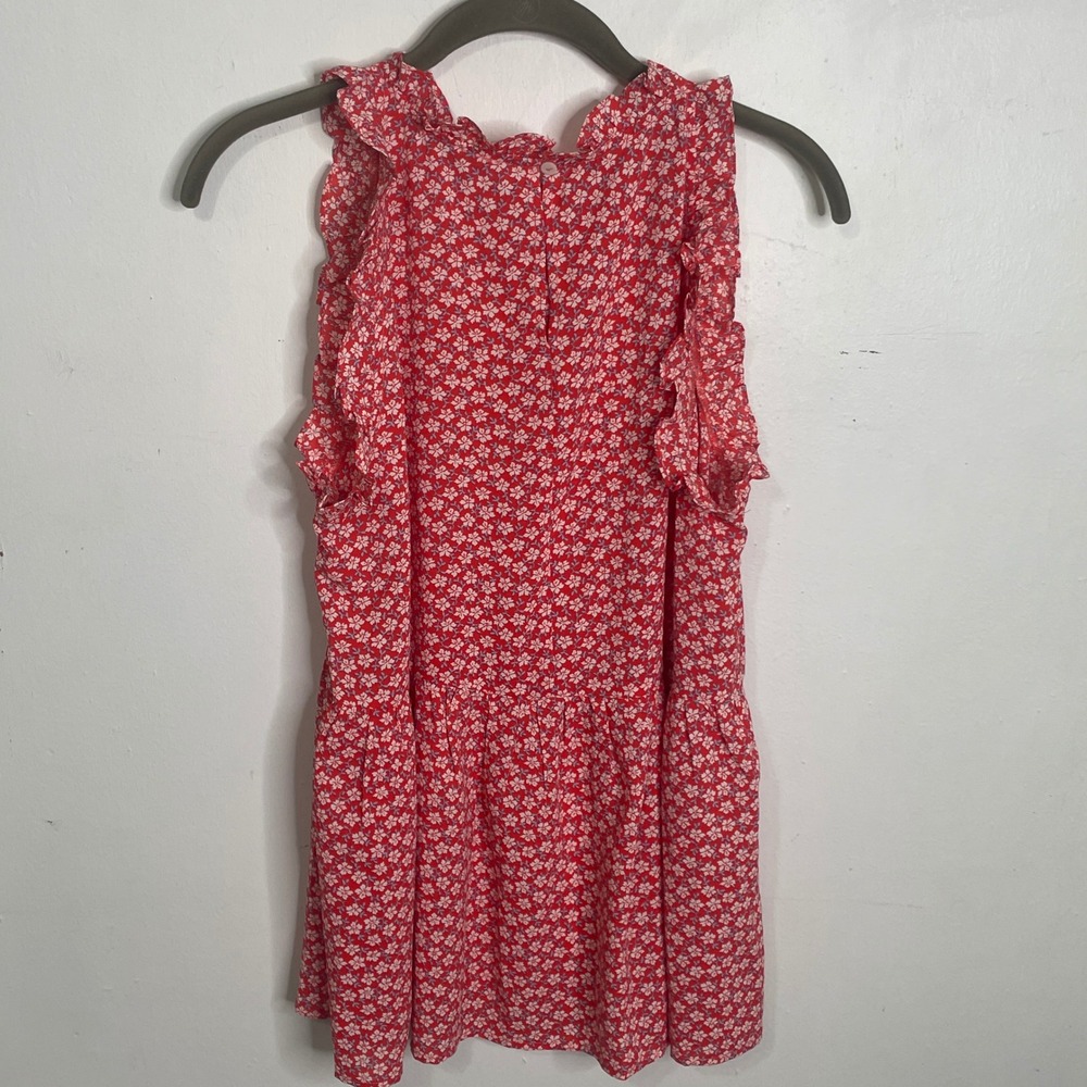 Staccato Red Floral Ruffle Sleeveless Blouse Top Small Floral Boutique - Picture 1 of 9